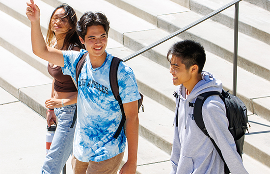 Students walking